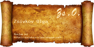 Zsivkov Olga névjegykártya